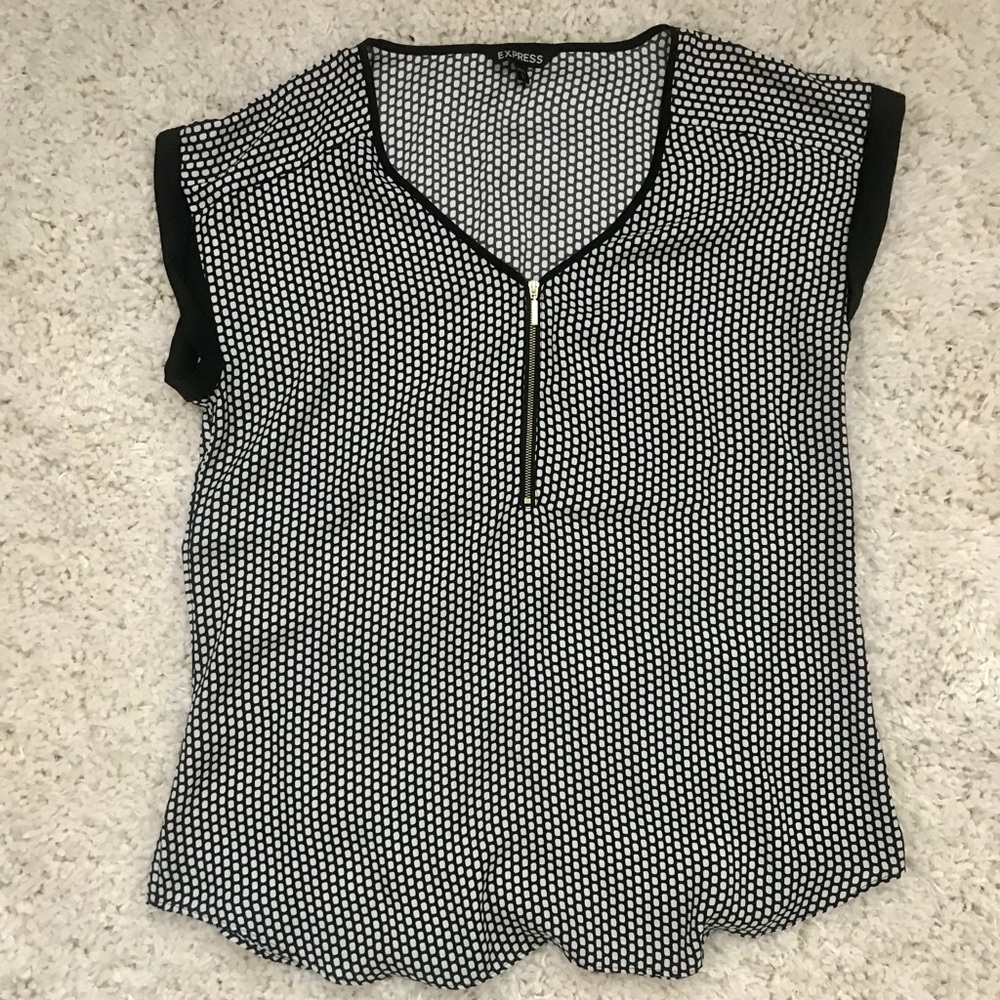 Dotted Zipped Blouse
